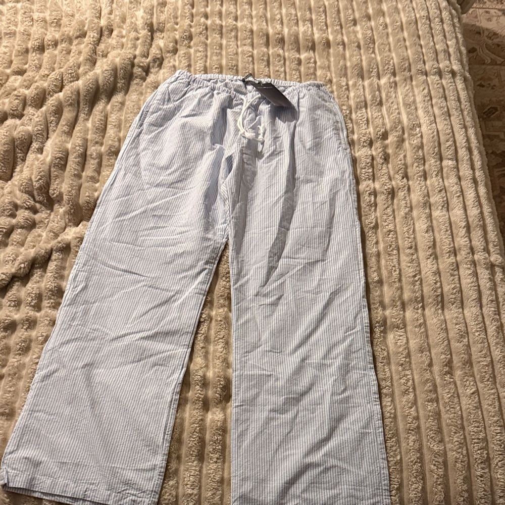 Brandy Melville Blue Striped Straight Leg Pants